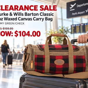 New Burke & Wills Barton Classic 8oz Waxed Canvas Carry Bag