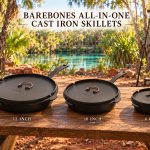 Barebones All-In-One Cast Iron Skillet | 6", 10" & 12"