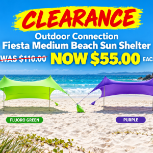 New Outdoor Connection Fiesta Medium Beach Sun Shelter